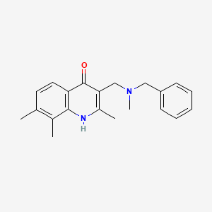 molecular formula C21H24N2O B5526468 3-{[benzyl(methyl)amino]methyl}-2,7,8-trimethyl-4-quinolinol 