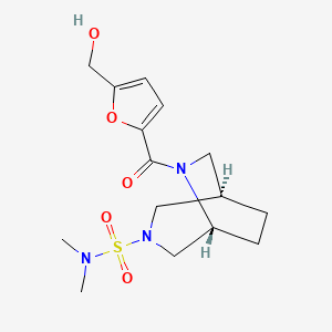 molecular formula C15H23N3O5S B5526492 (1R*,5R*)-6-[5-(hydroxymethyl)-2-furoyl]-N,N-dimethyl-3,6-diazabicyclo[3.2.2]nonane-3-sulfonamide 