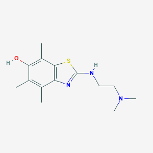 B055265 2-{[2-(Dimethylamino)ethyl]amino}-4,5,7-trimethyl-1,3-benzothiazol-6-ol CAS No. 120199-37-3