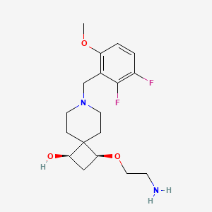 rel-(1R,3S)-3-(2-aminoethoxy)-7-(2,3-difluoro-6-methoxybenzyl)-7-azaspiro[3.5]nonan-1-ol dihydrochloride