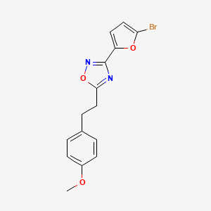 molecular formula C15H13BrN2O3 B5526521 3-(5-bromo-2-furyl)-5-[2-(4-methoxyphenyl)ethyl]-1,2,4-oxadiazole 