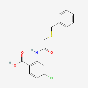 molecular formula C16H14ClNO3S B5526550 2-{[(benzylthio)acetyl]amino}-4-chlorobenzoic acid 