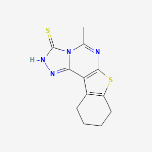molecular formula C12H12N4S2 B5526574 5-甲基-8,9,10,11-四氢[1]苯并噻吩并[3,2-e][1,2,4]三唑并[4,3-c]嘧啶-3-硫醇 