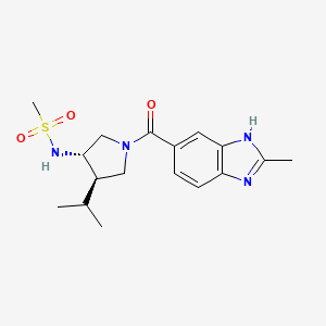 molecular formula C17H24N4O3S B5526581 N-{(3S*,4R*)-4-异丙基-1-[(2-甲基-1H-苯并咪唑-5-基)羰基]-3-吡咯烷基}甲磺酰胺 