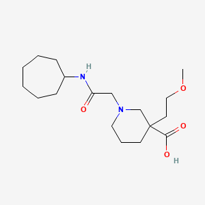 molecular formula C18H32N2O4 B5526607 1-[2-(cycloheptylamino)-2-oxoethyl]-3-(2-methoxyethyl)-3-piperidinecarboxylic acid 