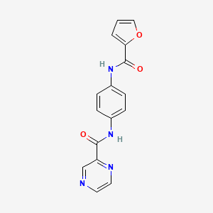 molecular formula C16H12N4O3 B5526613 N-[4-(2-呋喃酰氨基)苯基]-2-吡嗪甲酰胺 