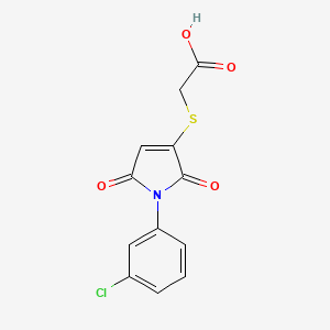 molecular formula C12H8ClNO4S B5526631 {[1-(3-chlorophenyl)-2,5-dioxo-2,5-dihydro-1H-pyrrol-3-yl]thio}acetic acid 
