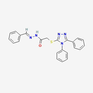 molecular formula C23H19N5OS B5526641 N'-苄叉-2-[(4,5-二苯基-4H-1,2,4-三唑-3-基)硫代]乙酰肼 