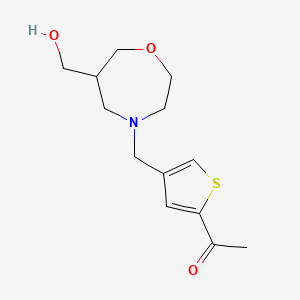 molecular formula C13H19NO3S B5526644 1-(4-{[6-(羟甲基)-1,4-恶二杂环己烷-4-基]甲基}-2-噻吩基)乙酮 