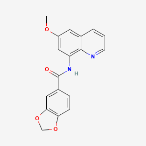 molecular formula C18H14N2O4 B5526657 N-(6-methoxy-8-quinolinyl)-1,3-benzodioxole-5-carboxamide 