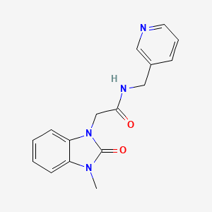 molecular formula C16H16N4O2 B5526661 2-(3-methyl-2-oxo-2,3-dihydro-1H-benzimidazol-1-yl)-N-(3-pyridinylmethyl)acetamide 