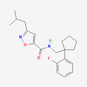 molecular formula C20H25FN2O2 B5526699 N-{[1-(2-fluorophenyl)cyclopentyl]methyl}-3-isobutyl-5-isoxazolecarboxamide 