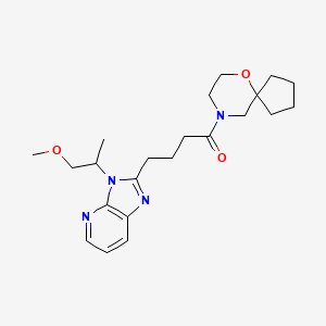 molecular formula C22H32N4O3 B5526718 9-{4-[3-(2-甲氧基-1-甲基乙基)-3H-咪唑并[4,5-b]吡啶-2-基]丁酰基}-6-氧杂-9-氮杂螺[4.5]癸烷 