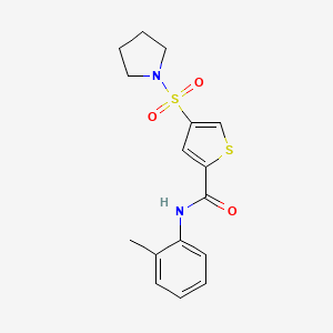 molecular formula C16H18N2O3S2 B5526723 N-(2-甲基苯基)-4-(1-吡咯烷基磺酰基)-2-噻吩甲酰胺 