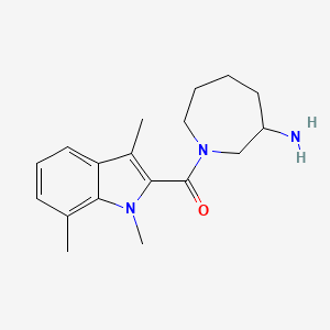 molecular formula C18H25N3O B5526726 1-[(1,3,7-trimethyl-1H-indol-2-yl)carbonyl]-3-azepanamine hydrochloride 