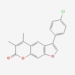 molecular formula C19H13ClO3 B5526731 3-(4-氯苯基)-5,6-二甲基-7H-呋喃并[3,2-g]色烯-7-酮 