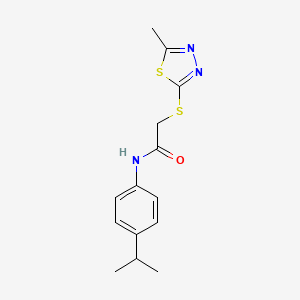molecular formula C14H17N3OS2 B5526739 N-(4-isopropylphenyl)-2-[(5-methyl-1,3,4-thiadiazol-2-yl)thio]acetamide 