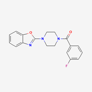 molecular formula C18H16FN3O2 B5526747 2-[4-(3-fluorobenzoyl)piperazin-1-yl]-1,3-benzoxazole 