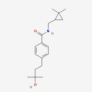 molecular formula C18H27NO2 B5526752 N-[(2,2-dimethylcyclopropyl)methyl]-4-(3-hydroxy-3-methylbutyl)benzamide 