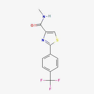 molecular formula C12H9F3N2OS B5526753 N-甲基-2-[4-(三氟甲基)苯基]-1,3-噻唑-4-羧酰胺 