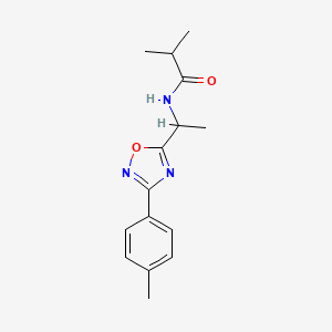 molecular formula C15H19N3O2 B5526764 2-methyl-N-{1-[3-(4-methylphenyl)-1,2,4-oxadiazol-5-yl]ethyl}propanamide 