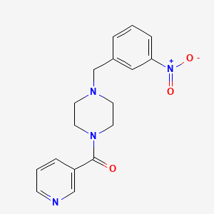 molecular formula C17H18N4O3 B5526771 1-(3-nitrobenzyl)-4-(3-pyridinylcarbonyl)piperazine 