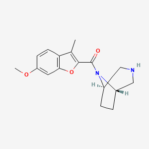 molecular formula C17H20N2O3 B5526787 (1R*,5S*)-8-[(6-methoxy-3-methyl-1-benzofuran-2-yl)carbonyl]-3,8-diazabicyclo[3.2.1]octane 