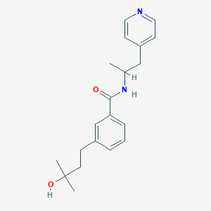 molecular formula C20H26N2O2 B5526791 3-(3-hydroxy-3-methylbutyl)-N-[1-methyl-2-(4-pyridinyl)ethyl]benzamide 