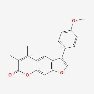 molecular formula C20H16O4 B5526800 3-(4-甲氧基苯基)-5,6-二甲基-7H-呋喃[3,2-g]色烯-7-酮 