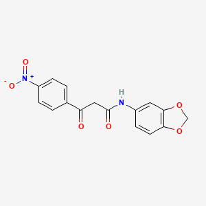 molecular formula C16H12N2O6 B5526813 N-1,3-benzodioxol-5-yl-3-(4-nitrophenyl)-3-oxopropanamide 