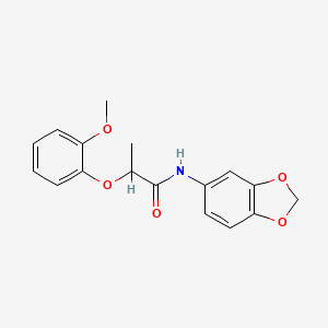 molecular formula C17H17NO5 B5526817 N-1,3-苯并二氧杂环-5-基-2-(2-甲氧基苯氧基)丙酰胺 