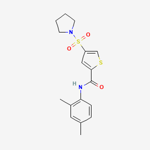 molecular formula C17H20N2O3S2 B5526829 N-(2,4-dimethylphenyl)-4-(1-pyrrolidinylsulfonyl)-2-thiophenecarboxamide 