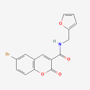 molecular formula C15H10BrNO4 B5526837 6-溴-N-(2-呋喃基甲基)-2-氧代-2H-色烯-3-甲酰胺 