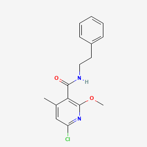 molecular formula C16H17ClN2O2 B5526858 6-chloro-2-methoxy-4-methyl-N-(2-phenylethyl)nicotinamide 