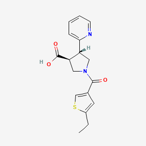 molecular formula C17H18N2O3S B5526871 (3S*,4S*)-1-[(5-ethyl-3-thienyl)carbonyl]-4-pyridin-2-ylpyrrolidine-3-carboxylic acid 