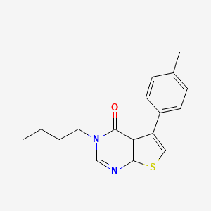 molecular formula C18H20N2OS B5526946 3-(3-methylbutyl)-5-(4-methylphenyl)thieno[2,3-d]pyrimidin-4(3H)-one 