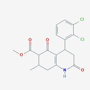 molecular formula C18H17Cl2NO4 B5526955 methyl 4-(2,3-dichlorophenyl)-7-methyl-2,5-dioxo-1,2,3,4,5,6,7,8-octahydro-6-quinolinecarboxylate 