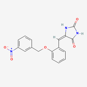 molecular formula C17H13N3O5 B5526957 5-{2-[(3-nitrobenzyl)oxy]benzylidene}-2,4-imidazolidinedione 