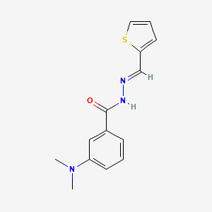 molecular formula C14H15N3OS B5526967 3-(dimethylamino)-N'-(2-thienylmethylene)benzohydrazide 