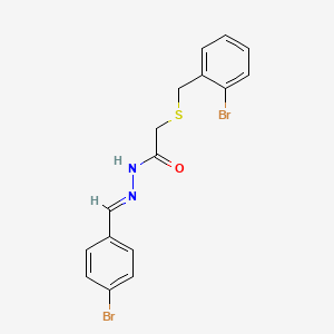 molecular formula C16H14Br2N2OS B5526970 N'-(4-溴苯亚甲基)-2-[(2-溴苯甲基)硫代]乙酰肼 