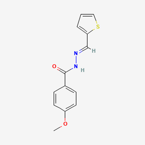 molecular formula C13H12N2O2S B5526984 4-methoxy-N'-(2-thienylmethylene)benzohydrazide 
