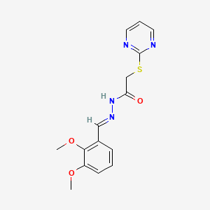 molecular formula C15H16N4O3S B5526997 N'-(2,3-二甲氧基亚苄基)-2-(2-嘧啶硫基)乙酰肼 