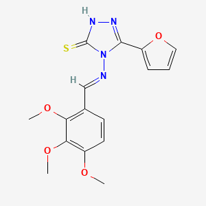 molecular formula C16H16N4O4S B5527033 5-(2-呋喃基)-4-[(2,3,4-三甲氧基苄亚胺)氨基]-4H-1,2,4-三唑-3-硫醇 