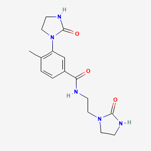 molecular formula C16H21N5O3 B5527052 4-methyl-3-(2-oxo-1-imidazolidinyl)-N-[2-(2-oxo-1-imidazolidinyl)ethyl]benzamide 