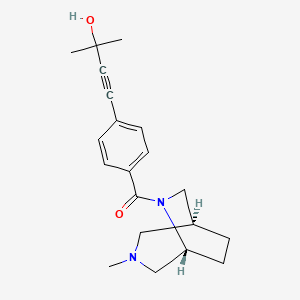 molecular formula C20H26N2O2 B5527079 2-methyl-4-(4-{[(1S*,5R*)-3-methyl-3,6-diazabicyclo[3.2.2]non-6-yl]carbonyl}phenyl)-3-butyn-2-ol 