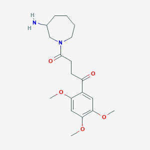 molecular formula C19H28N2O5 B5527082 4-(3-amino-1-azepanyl)-4-oxo-1-(2,4,5-trimethoxyphenyl)-1-butanone hydrochloride 