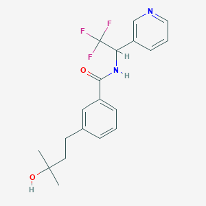 molecular formula C19H21F3N2O2 B5527083 3-(3-hydroxy-3-methylbutyl)-N-[2,2,2-trifluoro-1-(3-pyridinyl)ethyl]benzamide 