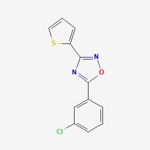 molecular formula C12H7ClN2OS B5527101 5-(3-chlorophenyl)-3-(2-thienyl)-1,2,4-oxadiazole 