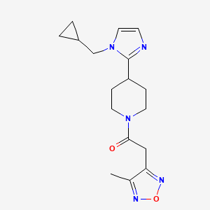 molecular formula C17H23N5O2 B5527103 4-[1-(cyclopropylmethyl)-1H-imidazol-2-yl]-1-[(4-methyl-1,2,5-oxadiazol-3-yl)acetyl]piperidine 