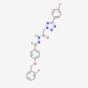 molecular formula C23H18F2N6O2 B5527187 N'-{4-[(2-fluorobenzyl)oxy]benzylidene}-2-[5-(4-fluorophenyl)-2H-tetrazol-2-yl]acetohydrazide 